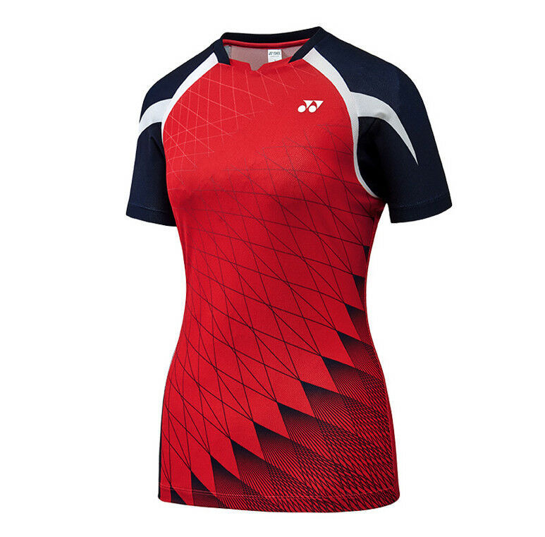 Yonex F/W Collection Women's Badminton Round T-Shirts Red Clothing NWT ...