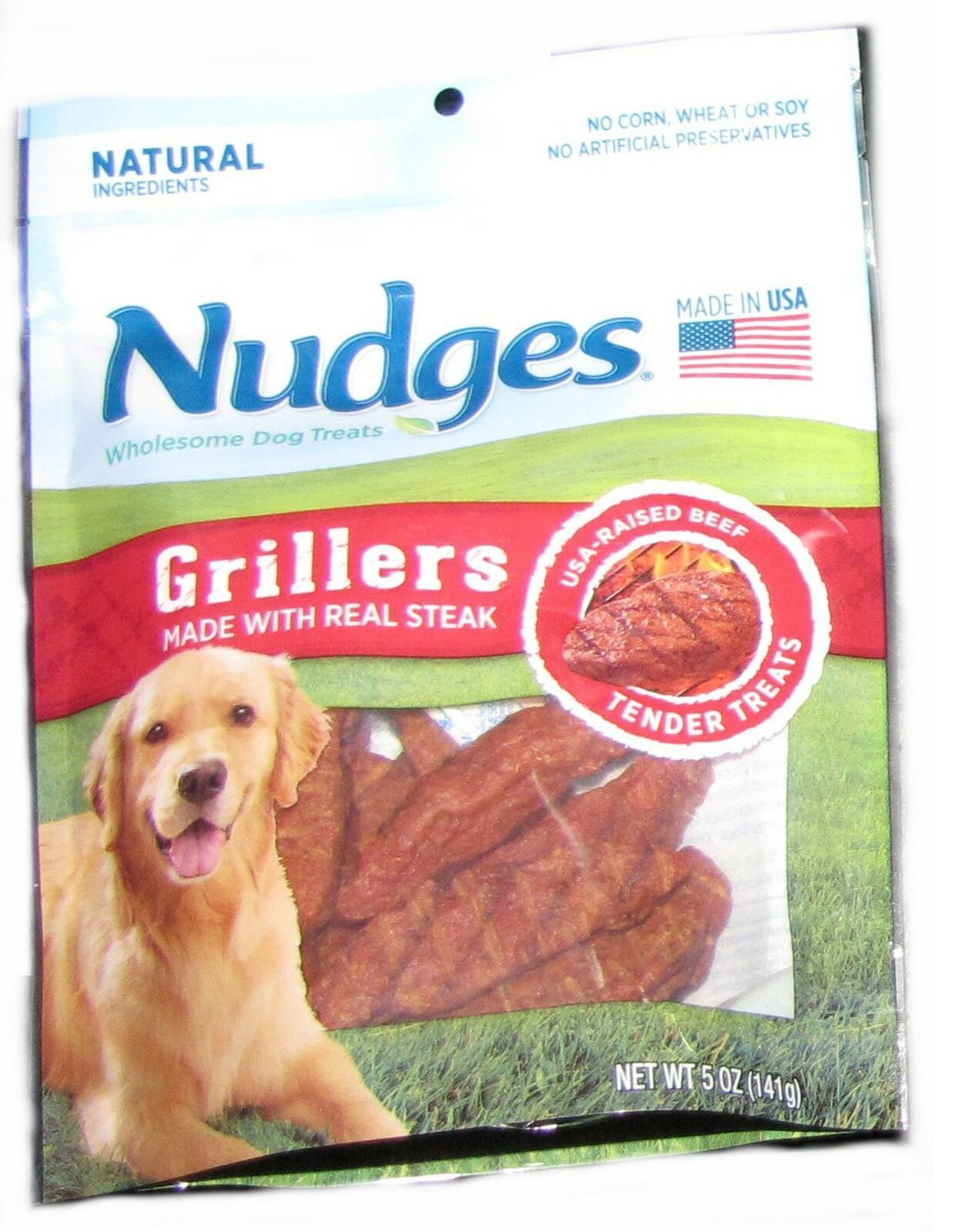 Nudges Grillers Dog treats with beef 5 ounce Dog Chews & Treats