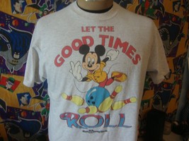 Vintage 90s Walt Disney World Let The Good Times Roll Bowling T Shirt L  - $80.28
