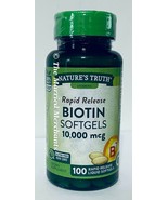 Nature&#39;s Truth Rapid Release Biotin 10000 mcg 100 softgels ea 10/2023 FR... - $11.99
