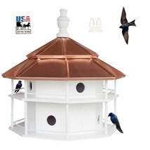 8 ROOM PURPLE MARTIN BIRDHOUSE - Copper Roof Insect Pest Control Bird Ho... - $352.77