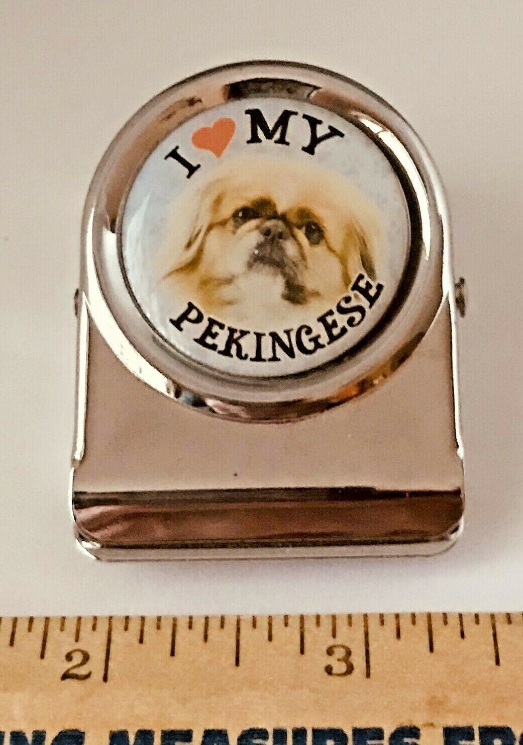 I Love My Pekingese Heavy Duty Metal Fridge Clip Magnet w 30 mm Emblem 2