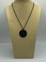 Trifari Black Medallion Necklace with Black Crown Trifari Hang Tag (Modern) - $15.76