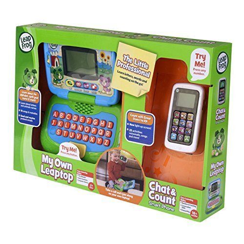 LeapFrog Leaptop & Chat & Count Smartphone Baby Bundle Green/White New ...