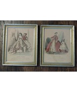 1860s Elegant Les Modes Parisiennes Ball Dresses 12&quot; X  9.5&quot; Framed Engr... - $123.70
