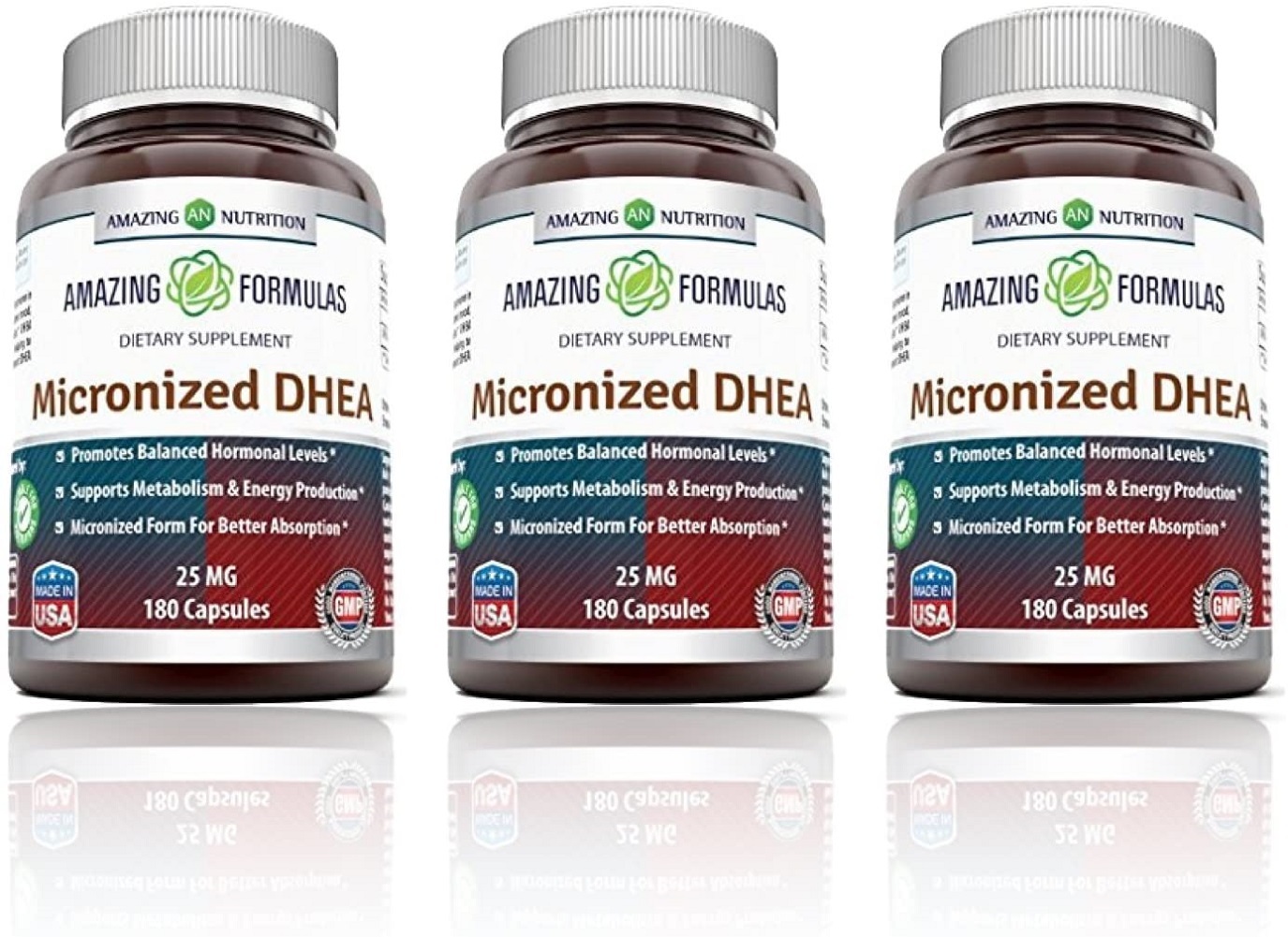 Amazing Formulas Micronized DHEA Dietary Supplement - 25mg Pure -  - Pack of 3