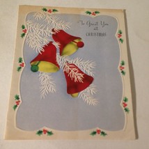 Vintage 1960&#39;s Christmas Card &quot;To Greet You At Christmas &quot;Bells  Great A... - $7.67
