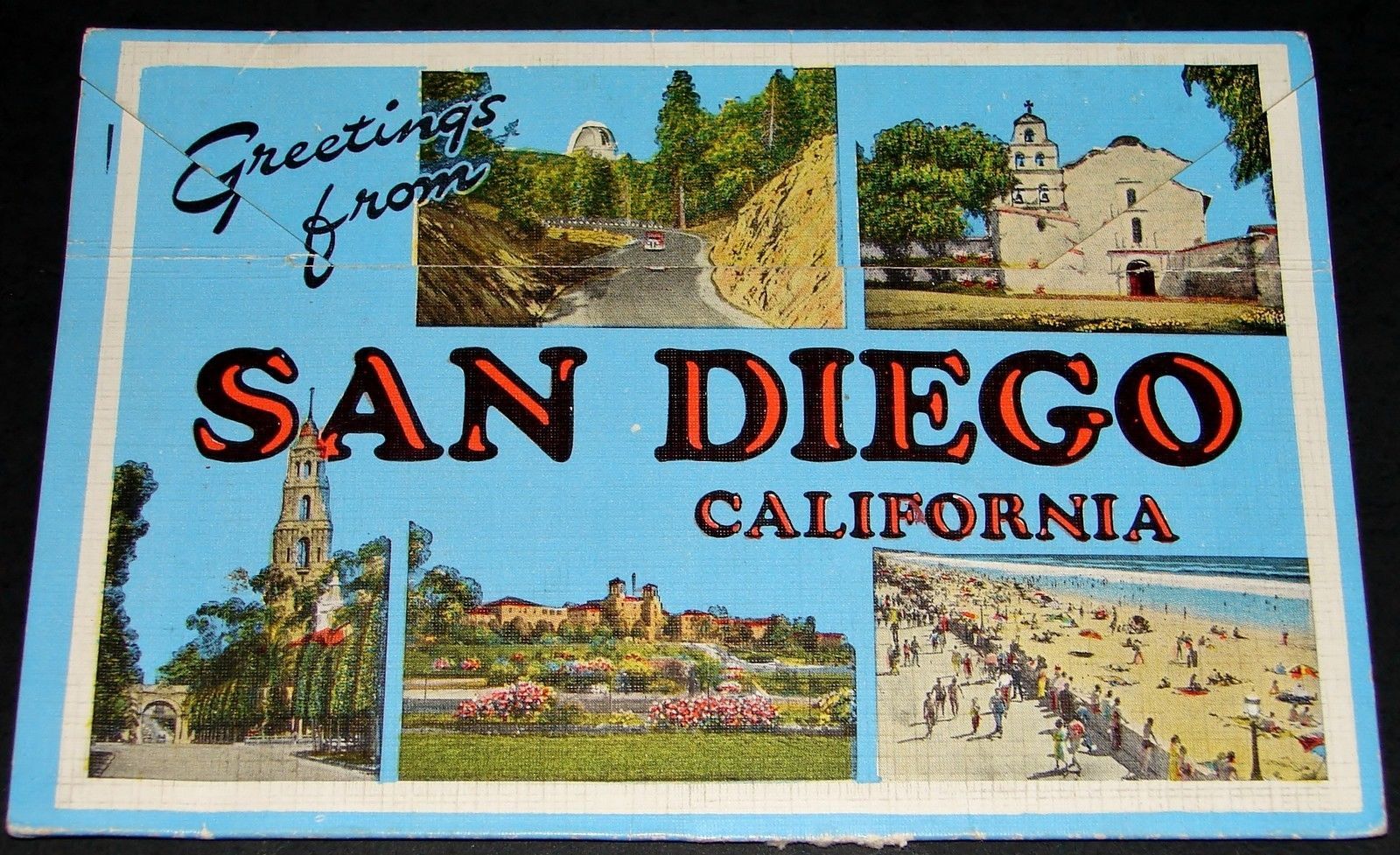 1940's SAN DIEGO CALIFORNIA Antique Souvenir POSTCARD FOLDER E.C. Kropp ...