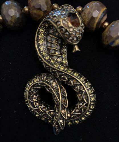 Heidi Daus Cobra Snake Unique & Rare Necklace snd Earring Set Of 2 - $591.03