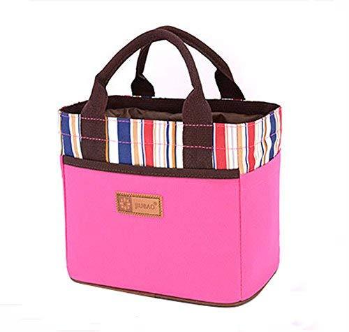 PANDA SUPERSTORE High Capacity The Bag Lunch Box/Bags Colorful Stripes(Pink)