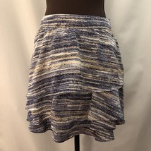 TAHARI ASL SKIRT, Sz 6 Tiered A-Line Skirt, Blue Print - $29.02