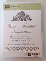 Stampin&#39; Up Stamp Set of 7 FLORAL PHRASES Rose Floral Wishes Rubber Stamps - $9.85