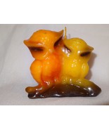 Vintage Owl Molded Candle Orange Yellow Out of the Ordinary Chicago IL U... - $15.45