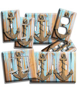 NAUTICAL ANCHOR RUSTIC WOOD LOOK LIGHT SWITCH OUTLET WALL PLATE ROOM HOM... - $10.22+