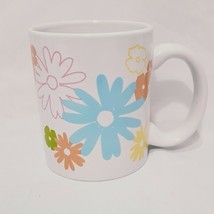 Flowers Daisies Coffee Mug 10 oz Cup Floral Pink Blue Green Daisy  - $14.99