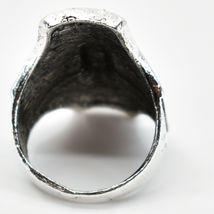 Bohemian Inspired Silver Tone Tribal Shield Geometric Fashion Statement Ring image 3