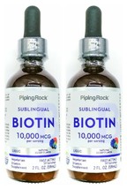 2 Bottles Liquid Biotin 10,000mcg Drops 2/4oz Hair Skin Nails Care Suppo... - $19.90