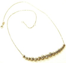 18K YELLOW GOLD NECKLACE, ALTERNATE FACETED CENTRAL WORKED BALLS SPHERES image 1