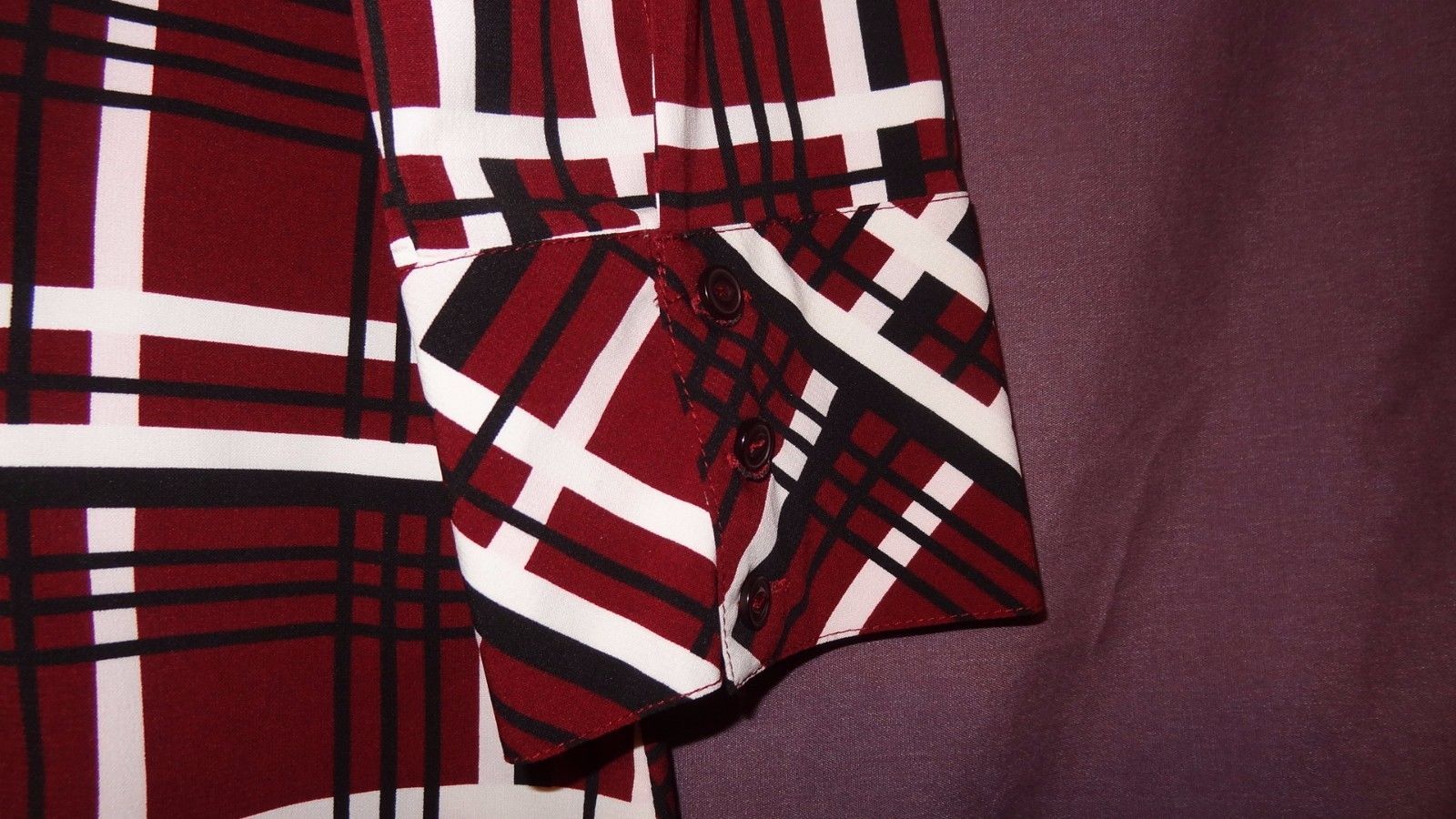Plaid Shirt Burgundy Black White Blouse Top And 39 Similar Items