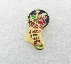 Christmas Stocking Lapel Hat Pin - Jesus Is The Best Gift Of All - $6.43