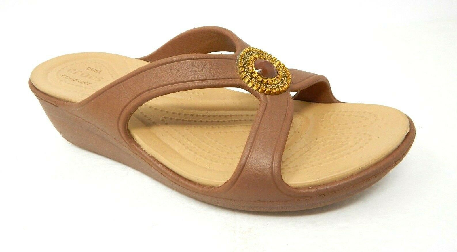 CROCS Beige sandals Women's 10W wedge heel Dual Comfort shoes - Sandals ...