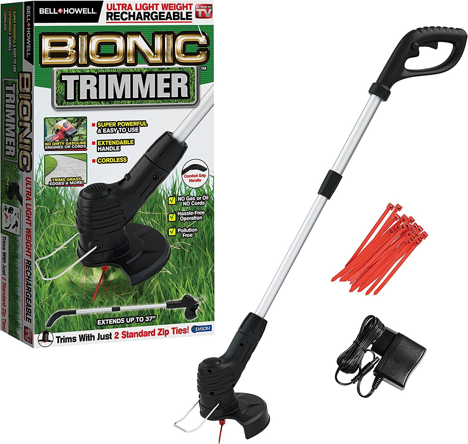 Bell Howell Bionic Trimmer Handheld Cordless Rechargeable Garden Grass