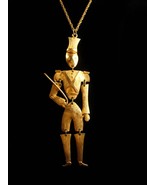 Vintage 7&quot; jointed toy soldier necklace - Band leader gift - animated ne... - $95.00