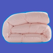 King Size Pale Pink Jacquard Weave Silk Quilted White Duck Down Duvet Comforter  image 2