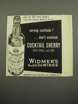 1955 Widmer&#39;s Cocktail Sherry Advertisement - Serving cocktails? - $14.99