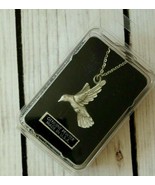 New vintage genuine pewter dove bird pendant necklace made in USA - $19.79