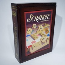 Scrabble Game Collection Wooden Box Bookshelf Book Game Parker Brothers ... - $24.95