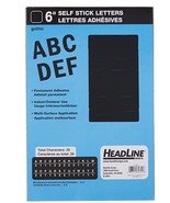 Headline Sign 6&quot; Self Stick Black Permanent Letters, Gothic, 39 Total - $18.95