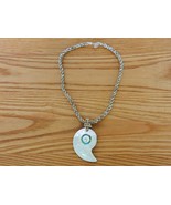 Cool vintage seed bead mother of pearl abalone shell pendant necklace boho - $20.00