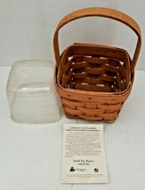 1995 Longaberger SMALL Peg Basket With Handle and Plastic Liner #14000AO - $39.99