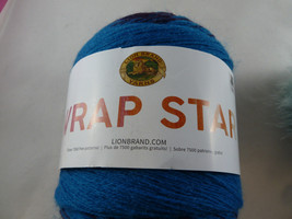 Lion Brand Wrap Star Yarn New In Package Fergie color Turquoise navt grey - $6.92
