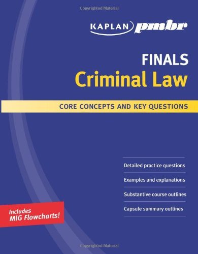 Kaplan Pmbr Finals Criminal Law Core Concepts And Key Questions Palmer Steven Books