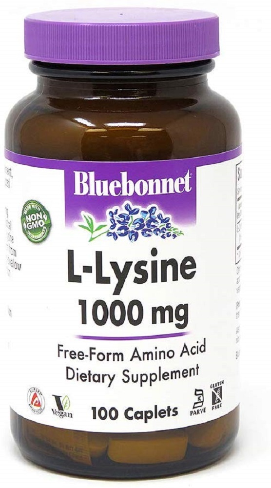 Bluebonnet L-Lysine 1000 mg Caplets, 100 Count