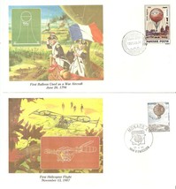 1983 FDC Balloon in War Hungary and Helicopter Flight Monaco Fleetwood - $3.29
