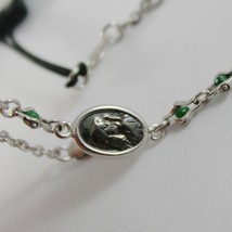 925 SILVER BRACELET WITH EMERALD AND VIRGIN MARY MEDAL BY ZANCAN MADE IN ITALY image 2