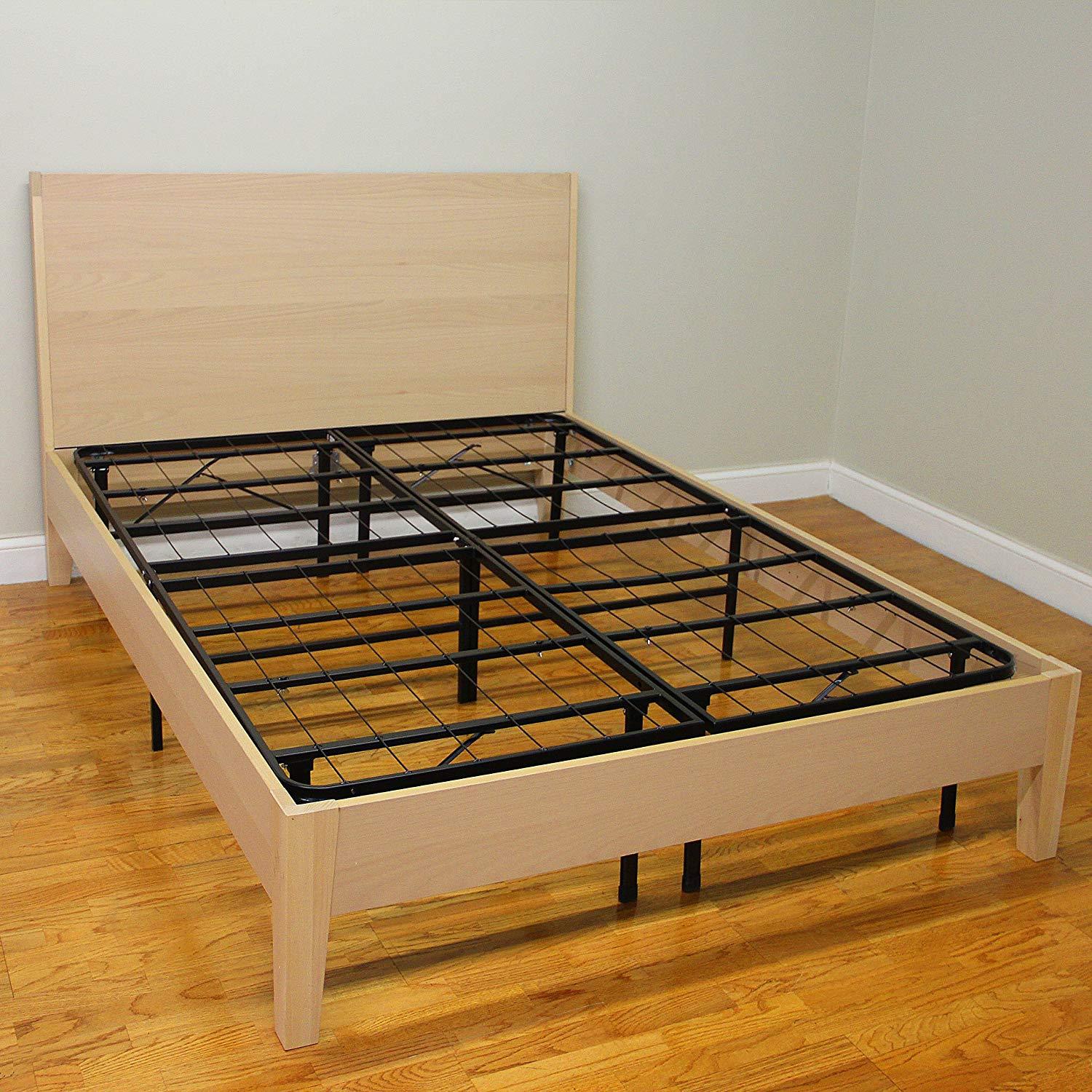 Platform Bed Frame Metal Center Support Legs Caps Queen King Bedroom