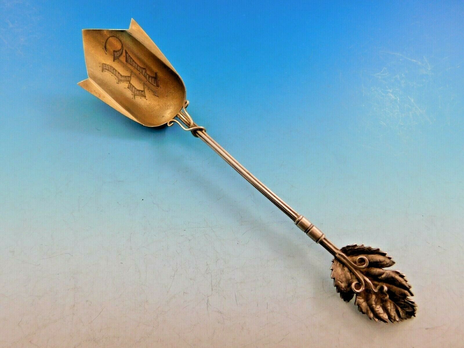 Primary image for Art Silver by Wood & Hughes Sterling Silver Cheese Scoop Leaf & Vine Motif 7 3/4