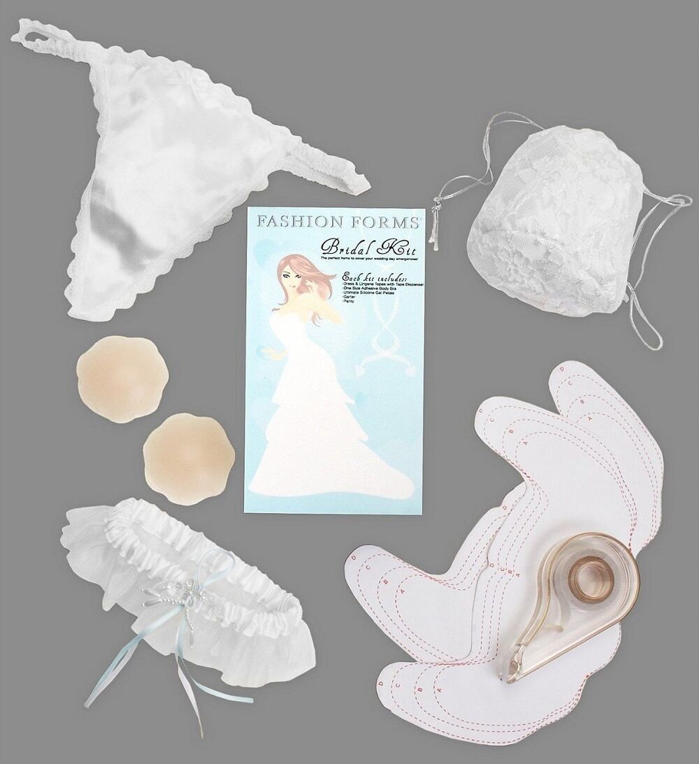Fashion Forms Bridal Kit Wedding Day Emergency Kit -Garter Thong Tape Bra Petals