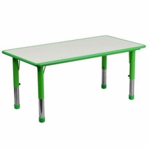 23.625''W x 47.25''L Rectangular Green Plastic Height Adjustable Activity Table  - $212.33