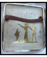Vintage 1920's Art Deco Egyptian Cigarette Case Gold Wash Silver-Over Lay  - $75.00