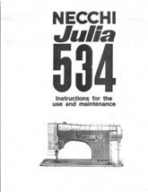 Necchi Julia 534 manual for sewing machine instructions enlarged hard copy - $11.99