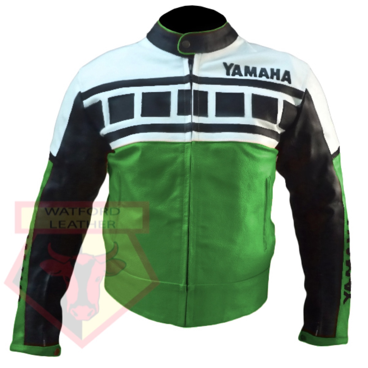 Primary image for YAMAHA 6728 GREEN MOTORBIKE MOTORCYCLE ARMOURED COWHIDE LEATHER JACKET