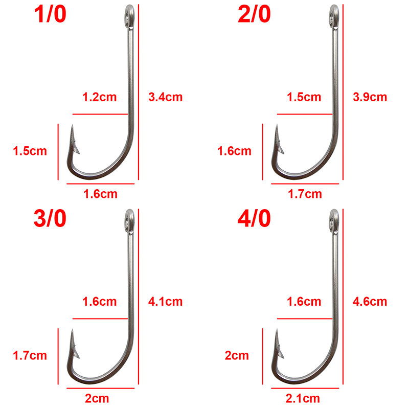 Stainless Steel Fishing Hooks White Big Extra Long Shank Fishing Hook ...