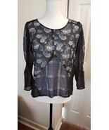 WOMEN&#39;S H &amp; M DIVIDED SHEER CHIFFON TOP BLOUSE SIZE 6 - $9.90