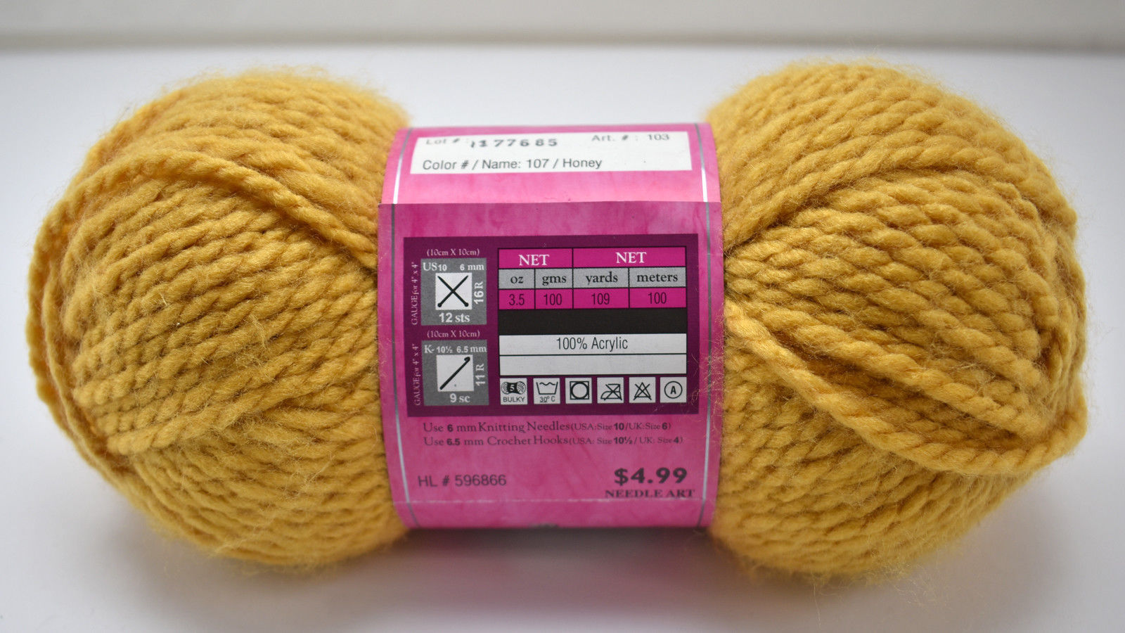 I Love This Chunky Yarn! Super Soft Acrylic Bulky Weight Yarn 1 Skein Honey Yarn