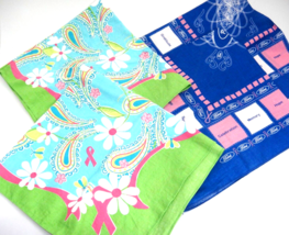 Ford Breast Cancer Awareness Lot of 4 Bandanas Scarves Green Floral Blue - $12.22